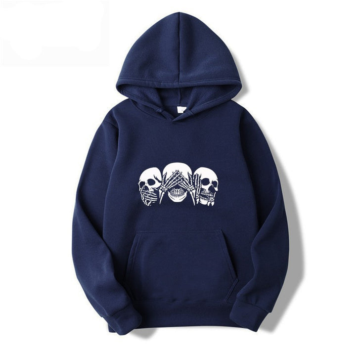 Kvinnors hoodie med konstnärlig dödskalle design Mirla-Eva Jonsson