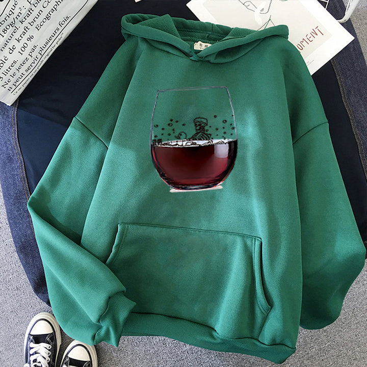 Kvinnors hoodie med konstnärlig glasdesign Mirla-Eva Jonsson