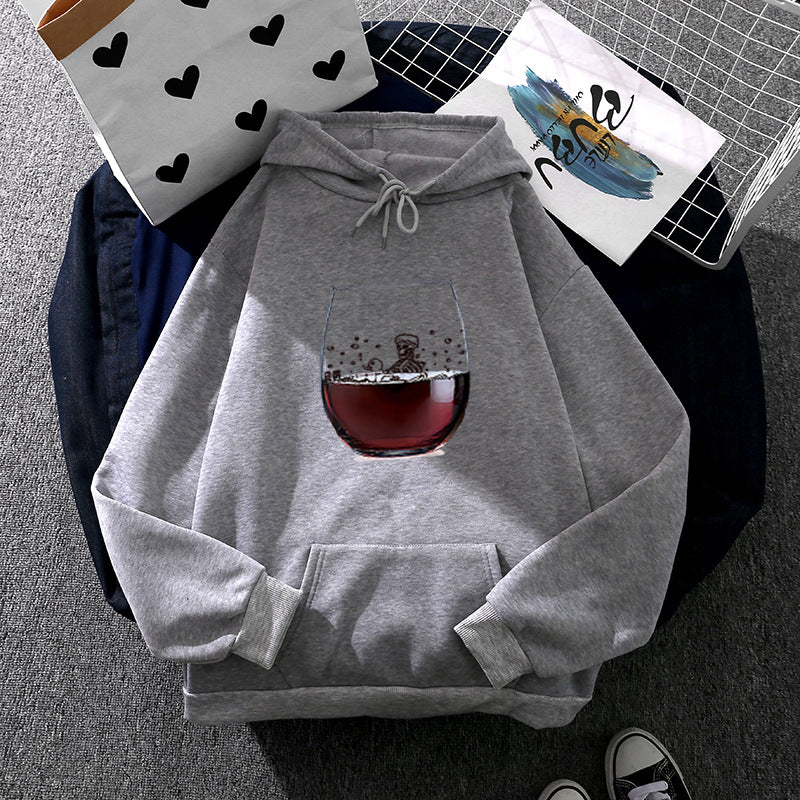 Kvinnors hoodie med konstnärlig glasdesign Mirla-Eva Jonsson