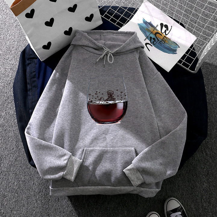 Kvinnors hoodie med konstnärlig glasdesign Mirla-Eva Jonsson