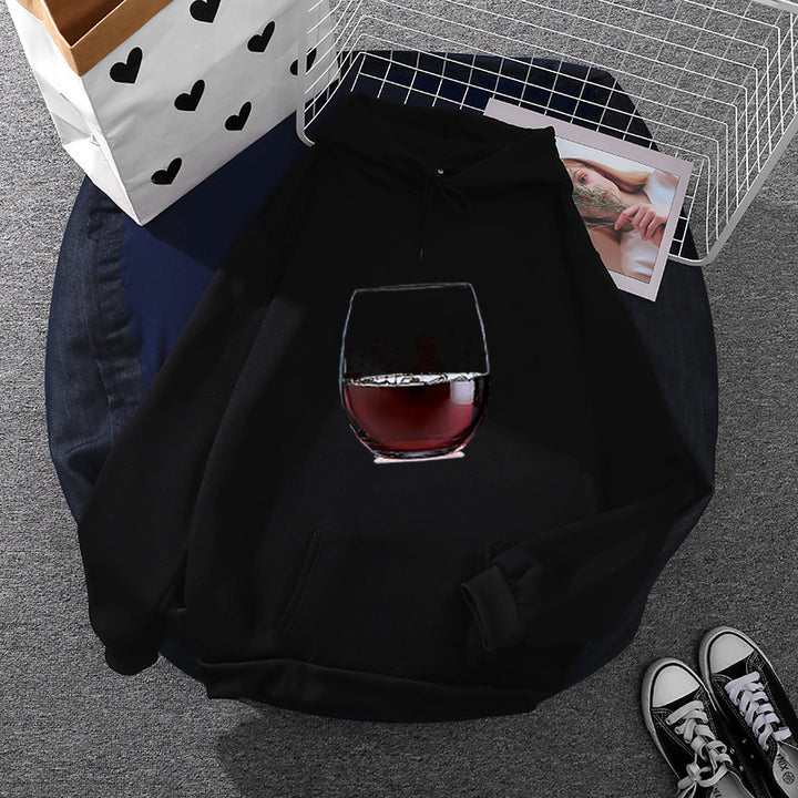 Kvinnors hoodie med konstnärlig glasdesign Mirla-Eva Jonsson