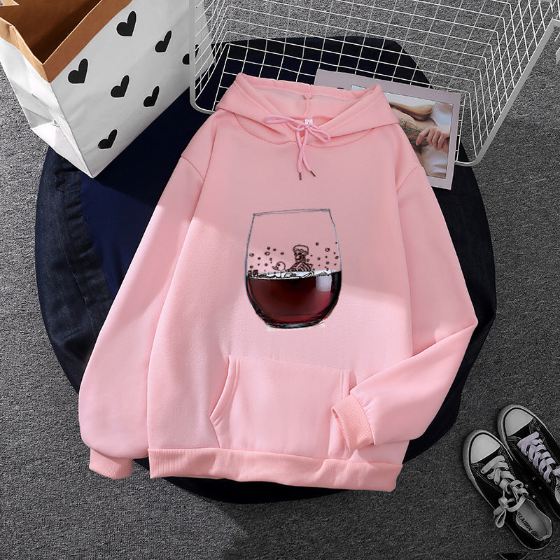 Kvinnors hoodie med konstnärlig glasdesign Mirla-Eva Jonsson