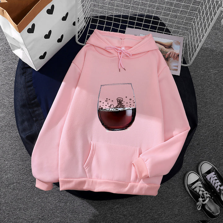 Kvinnors hoodie med konstnärlig glasdesign Mirla-Eva Jonsson