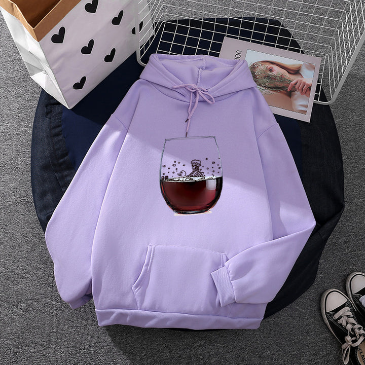 Kvinnors hoodie med konstnärlig glasdesign Mirla-Eva Jonsson