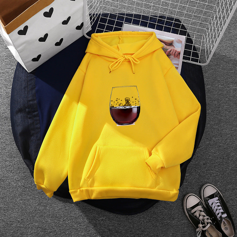 Kvinnors hoodie med konstnärlig glasdesign Mirla-Eva Jonsson