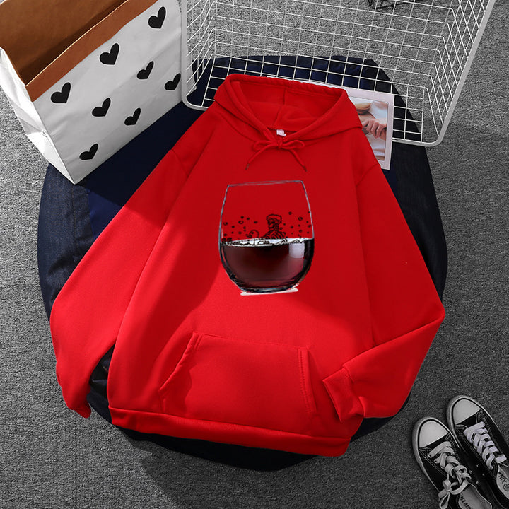 Kvinnors hoodie med konstnärlig glasdesign Mirla-Eva Jonsson