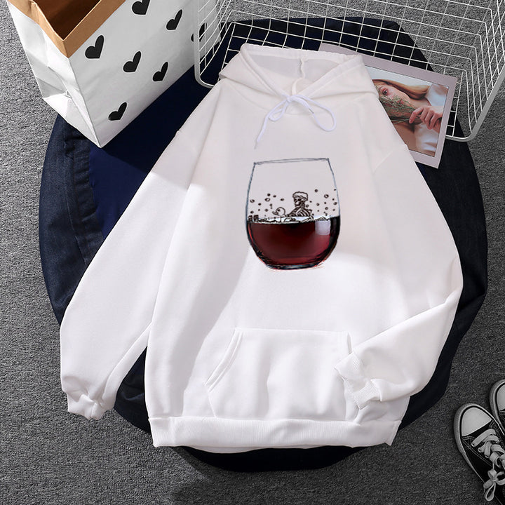 Kvinnors hoodie med konstnärlig glasdesign Mirla-Eva Jonsson
