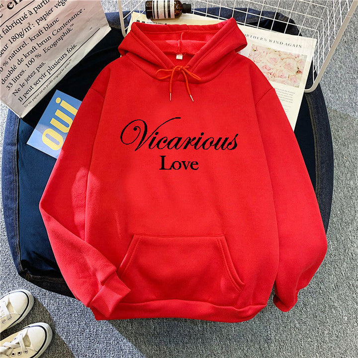 Kvinnors hoodie med konstnärlig text Mirla-Eva Jonsson