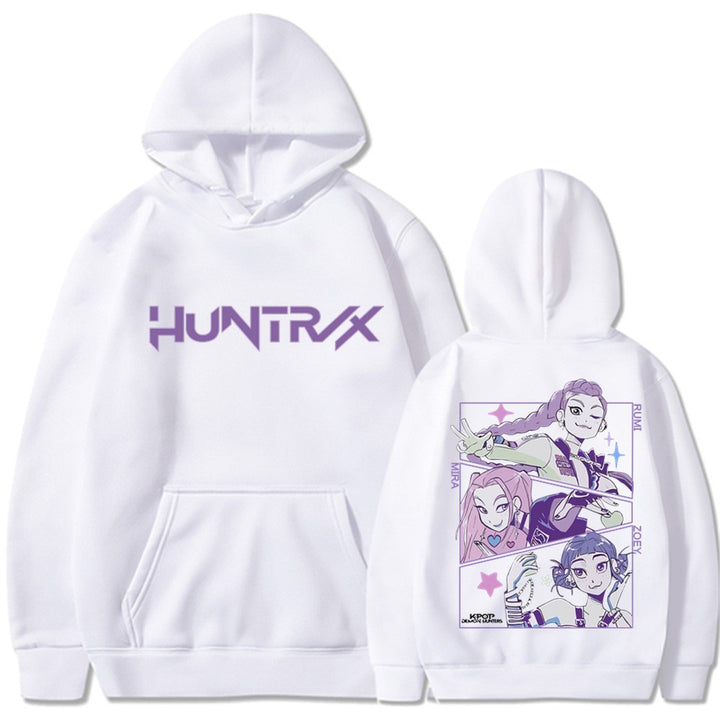 Kvinnors hoodie med konstnärligt animetryck Mirla-Eva Jonsson