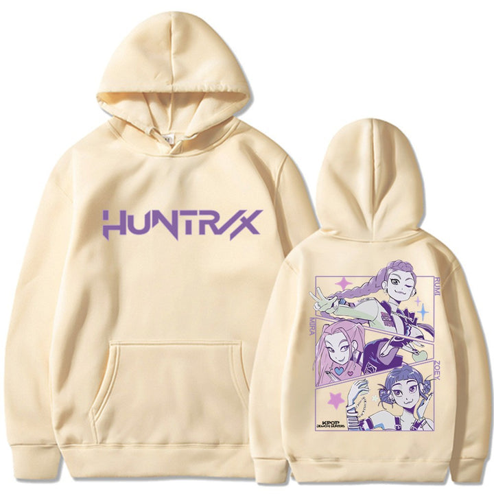 Kvinnors hoodie med konstnärligt animetryck Mirla-Eva Jonsson