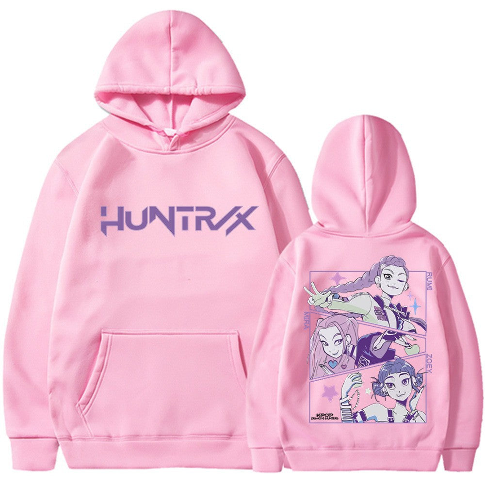 Kvinnors hoodie med konstnärligt animetryck Mirla-Eva Jonsson