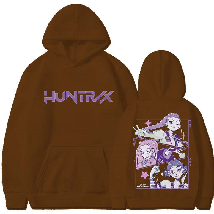 Kvinnors hoodie med konstnärligt animetryck Mirla-Eva Jonsson