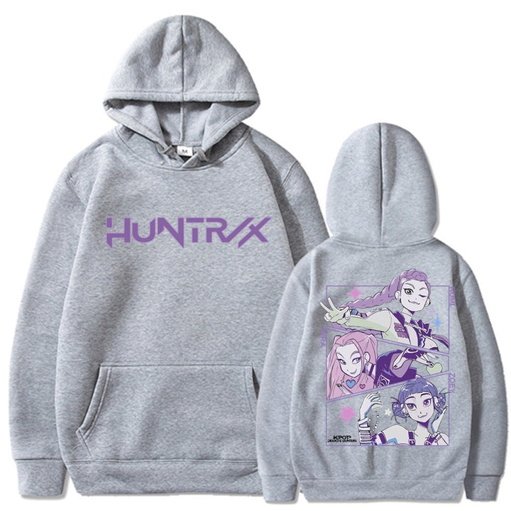Kvinnors hoodie med konstnärligt animetryck Mirla-Eva Jonsson
