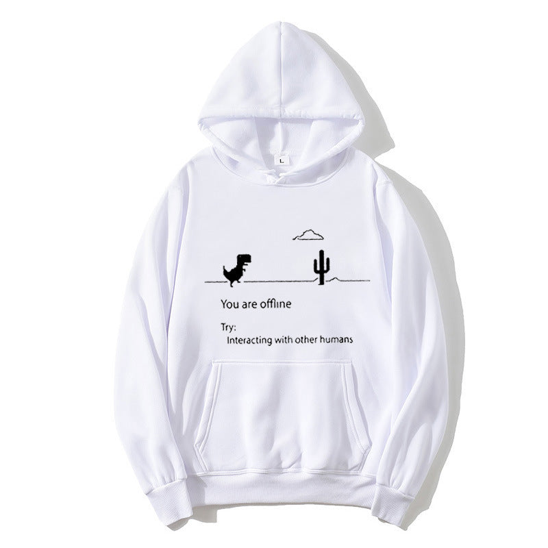 Kvinnors hoodie med kreativ dinosaur och interaktionsmotiv Mirla-Eva Jonsson