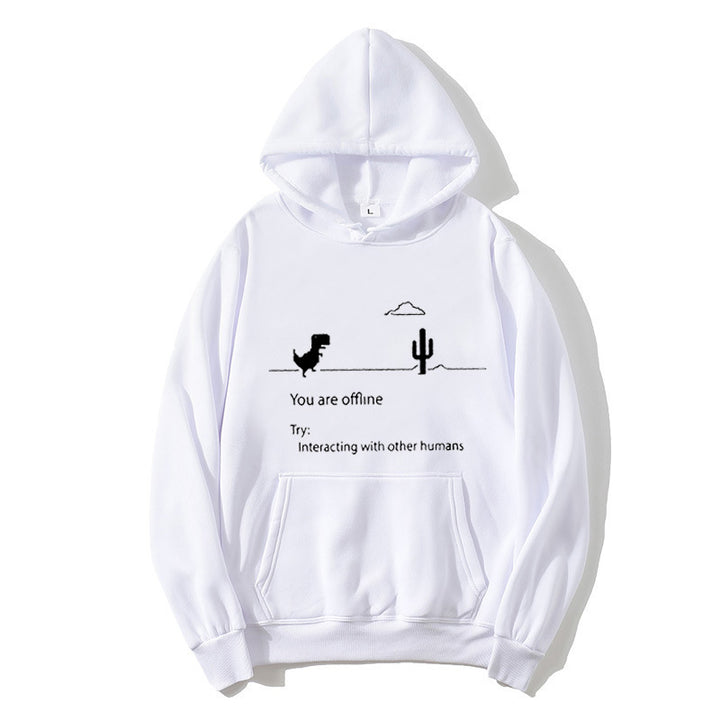 Kvinnors hoodie med kreativ dinosaur och interaktionsmotiv Mirla-Eva Jonsson