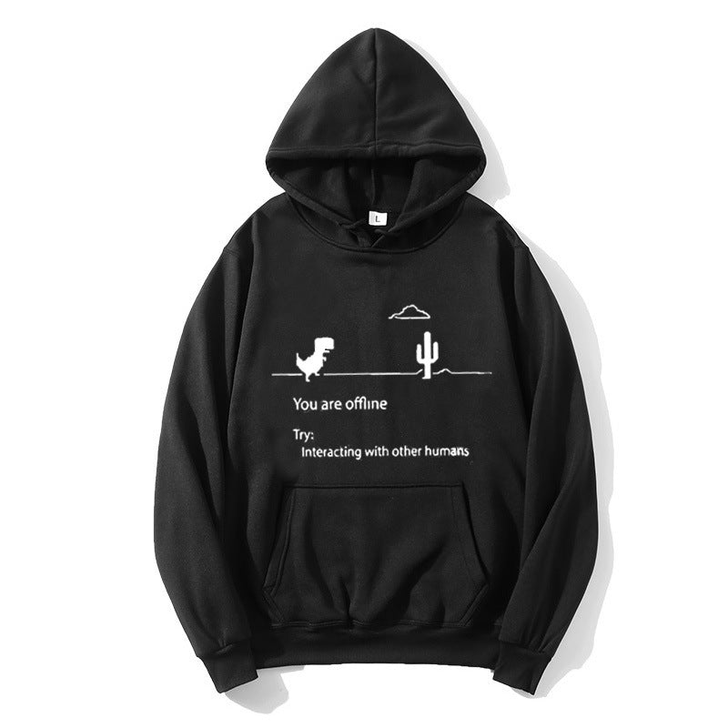 Kvinnors hoodie med kreativ dinosaur och interaktionsmotiv Mirla-Eva Jonsson