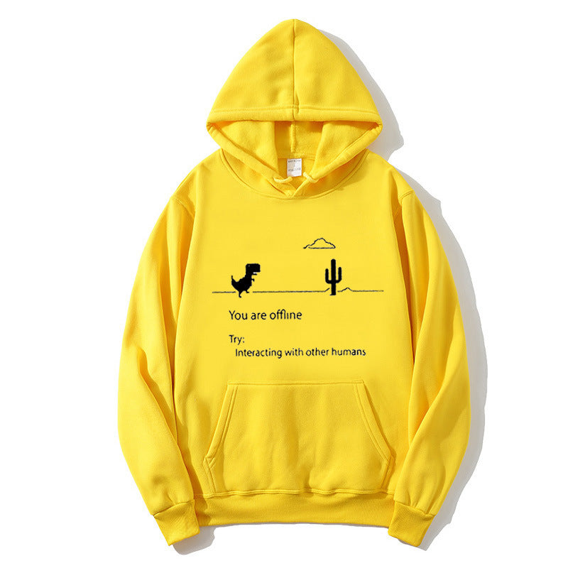 Kvinnors hoodie med kreativ dinosaur och interaktionsmotiv Mirla-Eva Jonsson