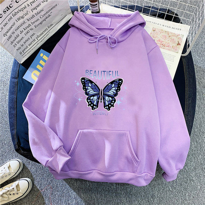 Kvinnors hoodie med kreativ fjärilsdesign Chic & Style-Eva Jonsson