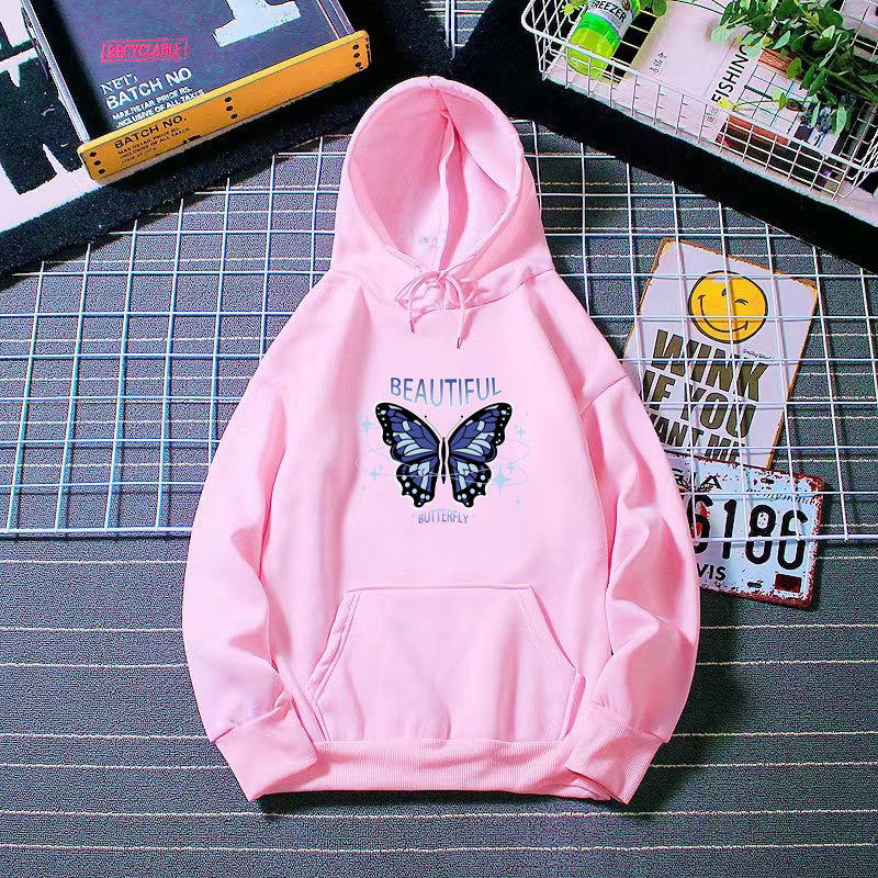 Kvinnors hoodie med kreativ fjärilsdesign Chic & Style-Eva Jonsson