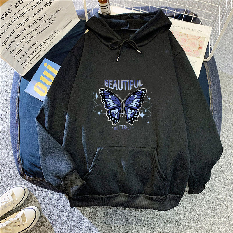 Kvinnors hoodie med kreativ fjärilsdesign Chic & Style-Eva Jonsson