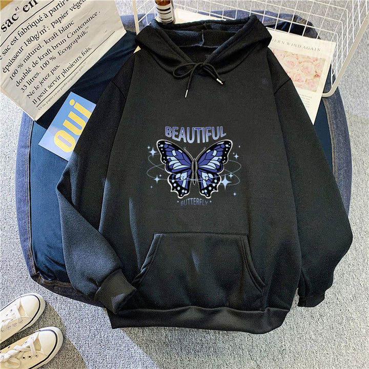 Kvinnors hoodie med kreativ fjärilsdesign Chic & Style-Eva Jonsson