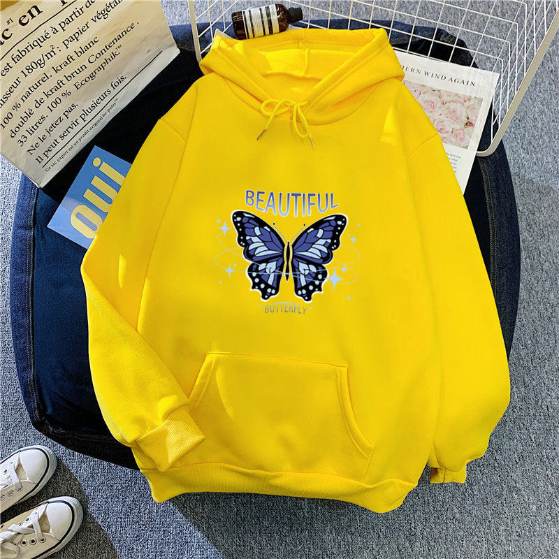 Kvinnors hoodie med kreativ fjärilsdesign Chic & Style-Eva Jonsson