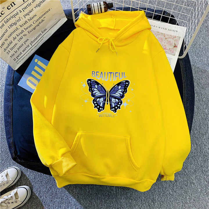 Kvinnors hoodie med kreativ fjärilsdesign Chic & Style-Eva Jonsson