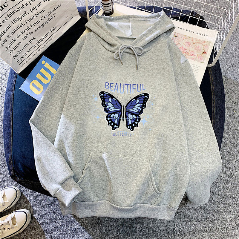 Kvinnors hoodie med kreativ fjärilsdesign Chic & Style-Eva Jonsson