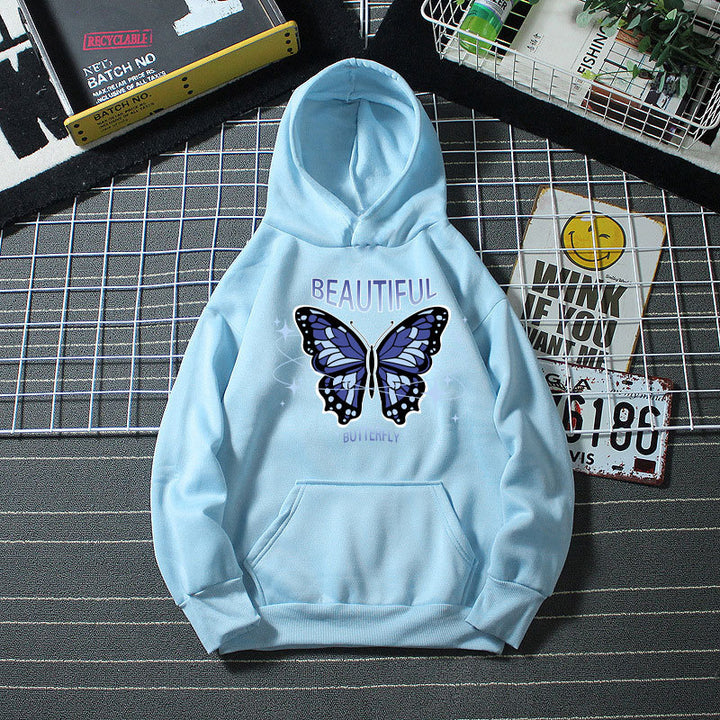 Kvinnors hoodie med kreativ fjärilsdesign Chic & Style-Eva Jonsson