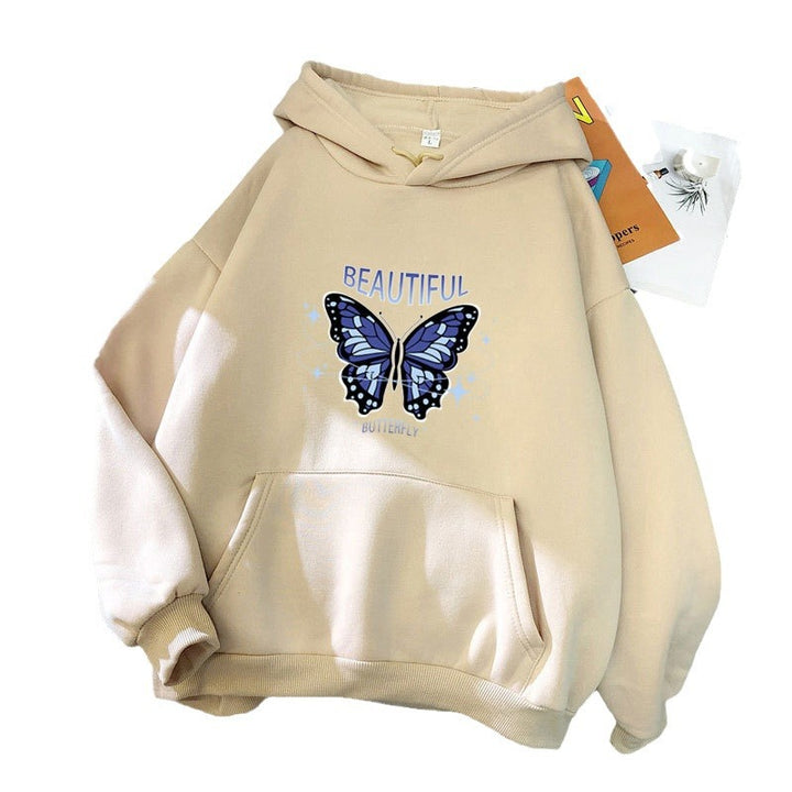 Kvinnors hoodie med kreativ fjärilsdesign Chic & Style-Eva Jonsson