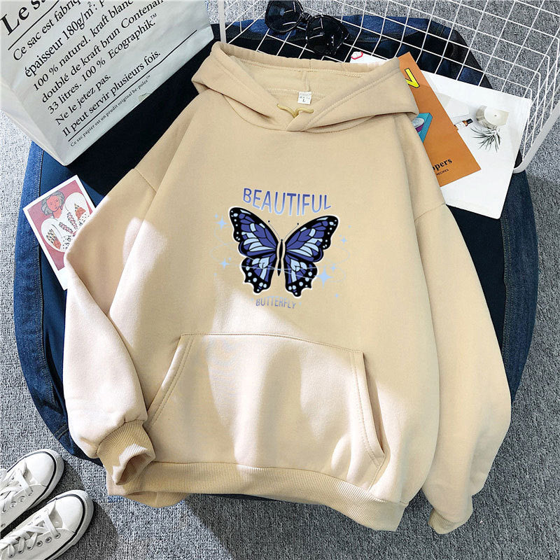 Kvinnors hoodie med kreativ fjärilsdesign Chic & Style-Eva Jonsson