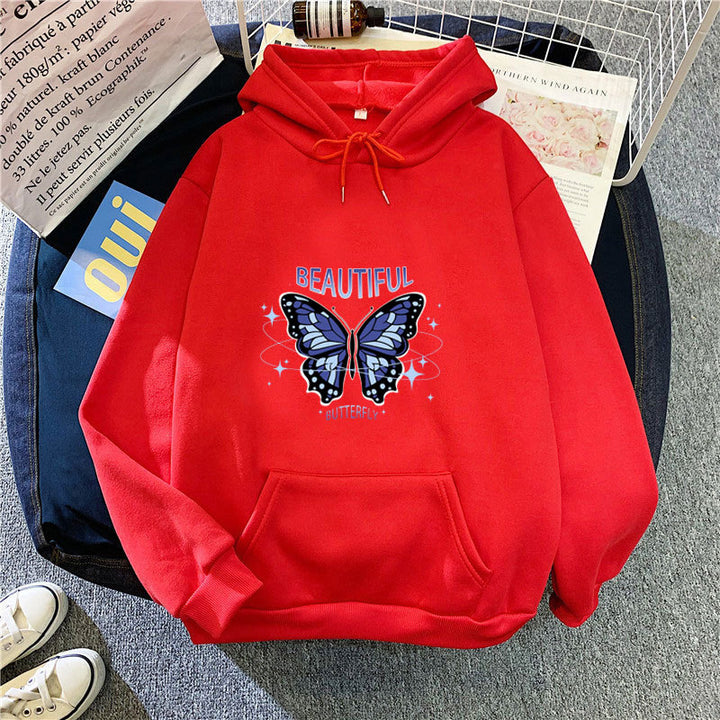 Kvinnors hoodie med kreativ fjärilsdesign Chic & Style-Eva Jonsson