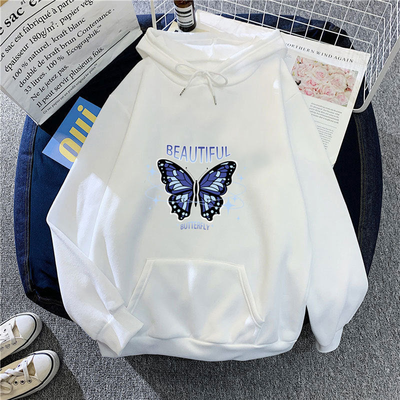 Kvinnors hoodie med kreativ fjärilsdesign Chic & Style-Eva Jonsson