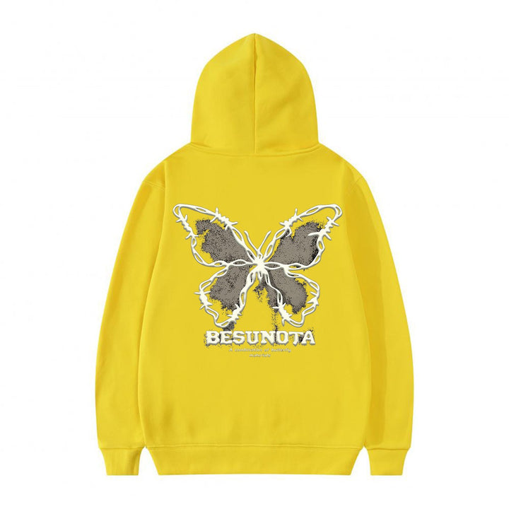 Kvinnors hoodie med kreativ fjärilsmotiv Mirla-Eva Jonsson