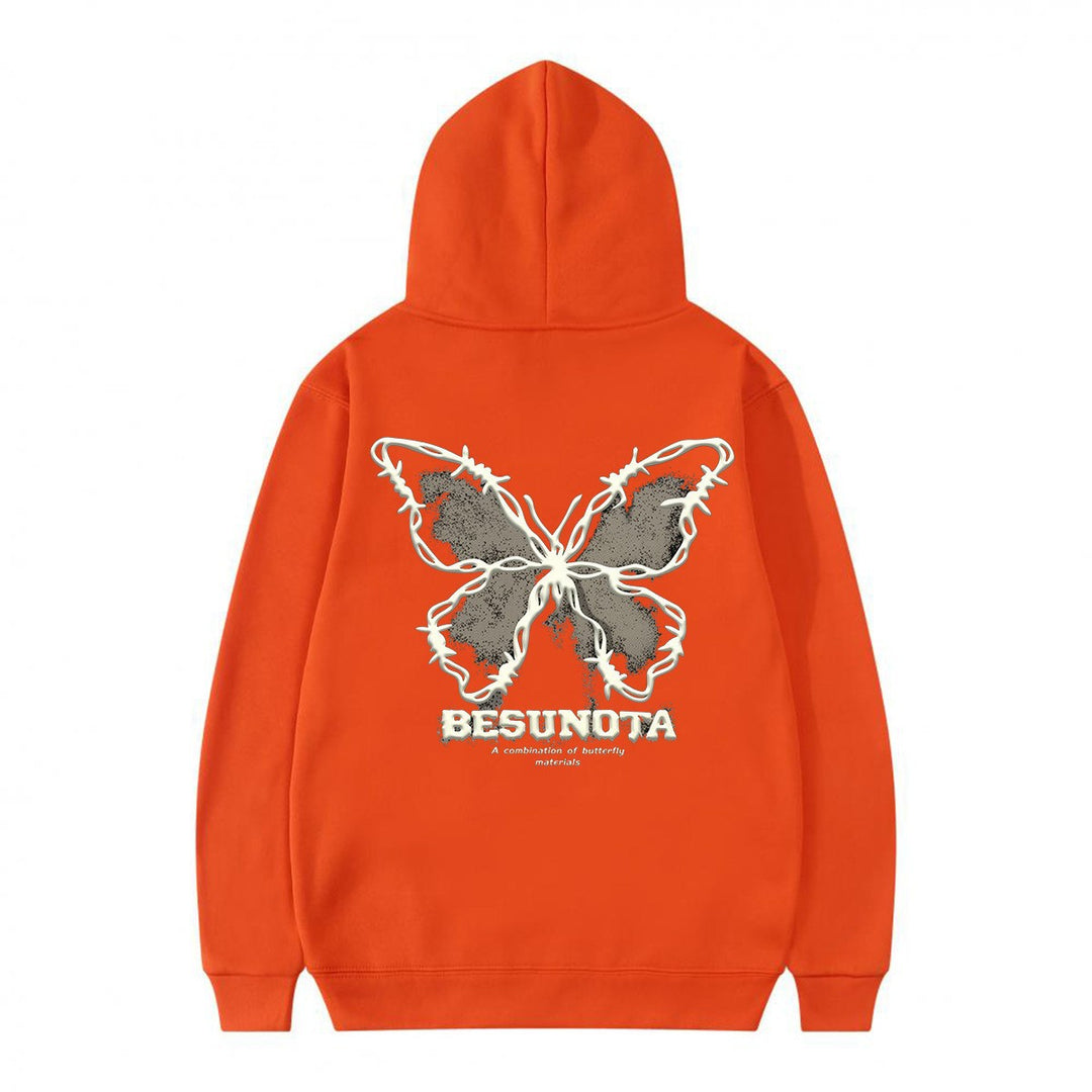 Kvinnors hoodie med kreativ fjärilsmotiv Mirla-Eva Jonsson