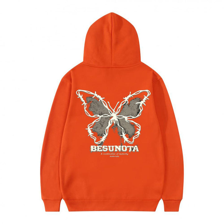 Kvinnors hoodie med kreativ fjärilsmotiv Mirla-Eva Jonsson