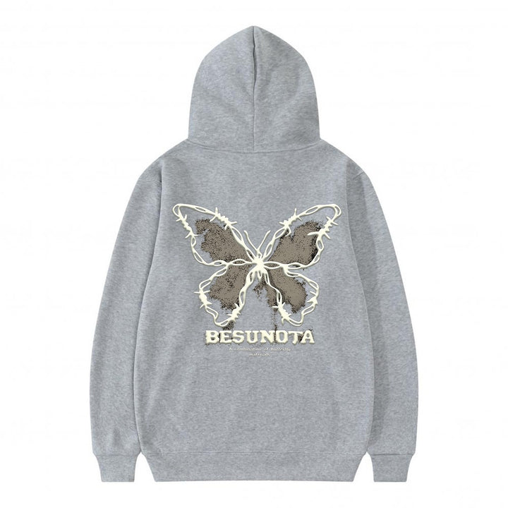 Kvinnors hoodie med kreativ fjärilsmotiv Mirla-Eva Jonsson