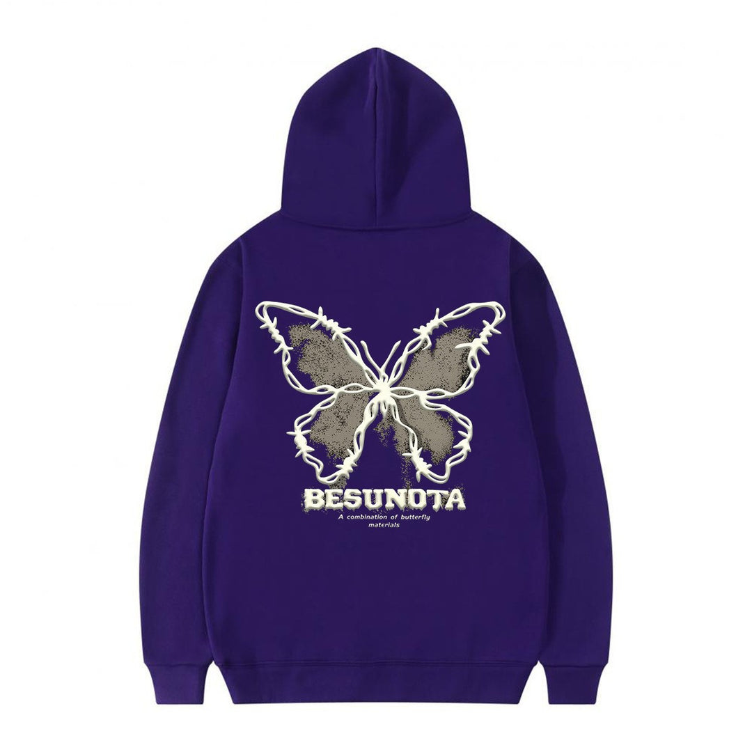 Kvinnors hoodie med kreativ fjärilsmotiv Mirla-Eva Jonsson