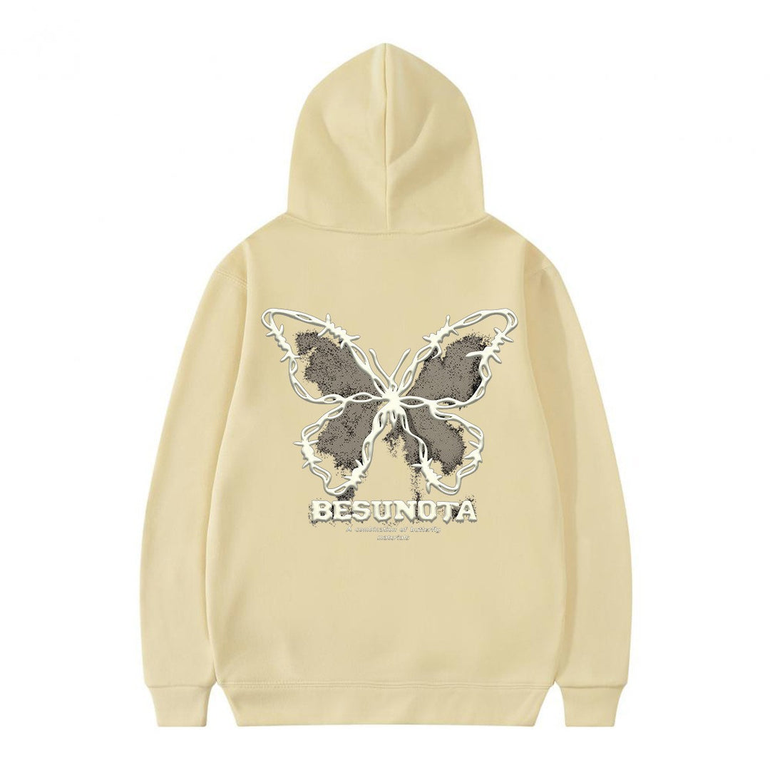 Kvinnors hoodie med kreativ fjärilsmotiv Mirla-Eva Jonsson