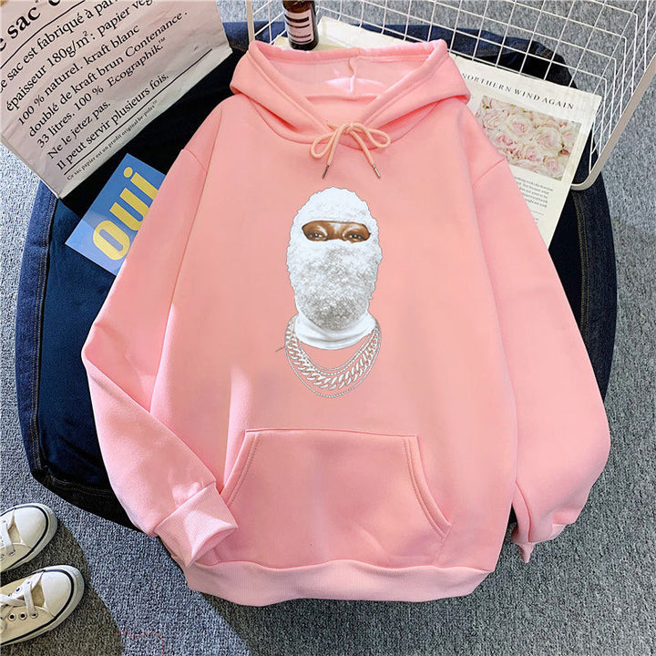 Kvinnors hoodie med kreativ grafisk design och intrikat konstverk Mirla-Eva Jonsson