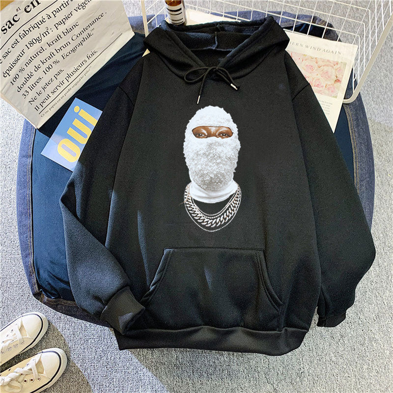 Kvinnors hoodie med kreativ grafisk design och intrikat konstverk Mirla-Eva Jonsson