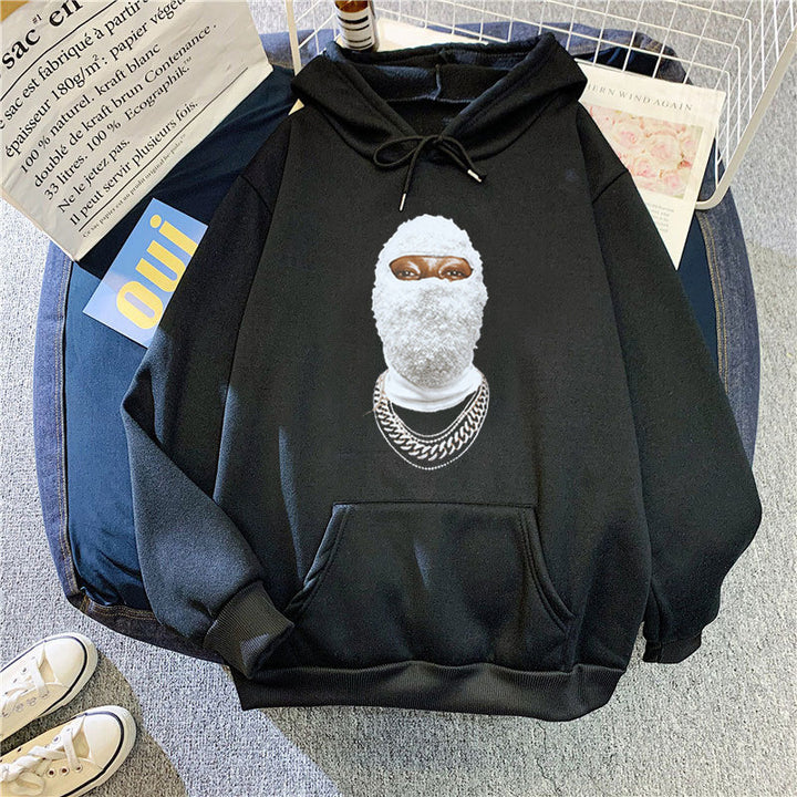 Kvinnors hoodie med kreativ grafisk design och intrikat konstverk Mirla-Eva Jonsson
