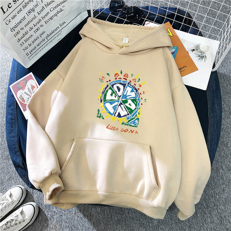 Kvinnors hoodie med kreativ grafisk tryck Mirla-Eva Jonsson