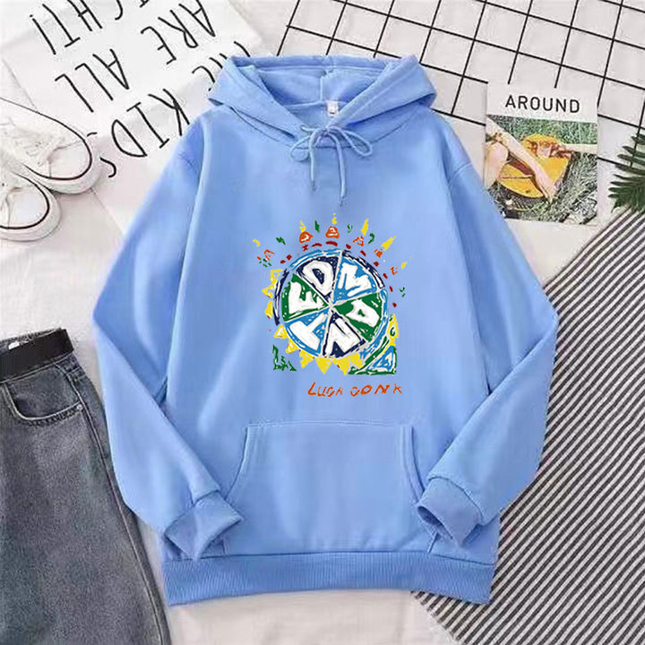 Kvinnors hoodie med kreativ grafisk tryck Mirla-Eva Jonsson