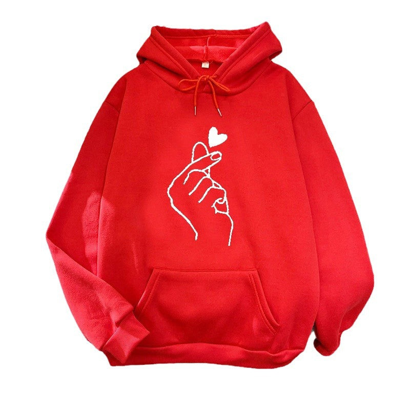 Kvinnors hoodie med kreativ handgrafik Mirla-Eva Jonsson