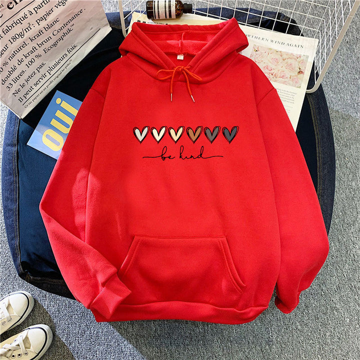 Kvinnors hoodie med kreativ hjärtdesign Mirla-Eva Jonsson