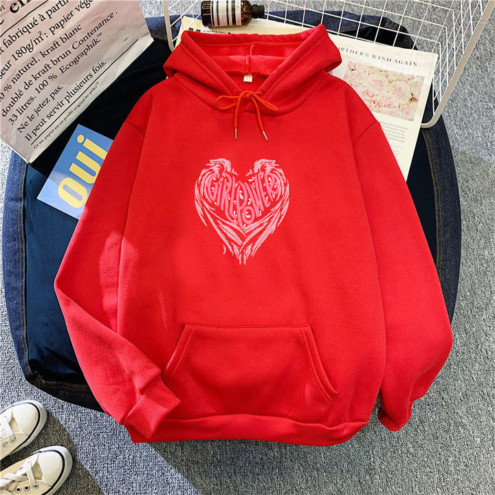 Kvinnors hoodie med kreativ hjärtdesign Mirla-Eva Jonsson
