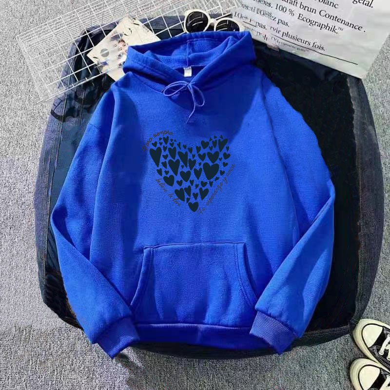 Kvinnors hoodie med kreativ hjärtdesign Mirla-Eva Jonsson