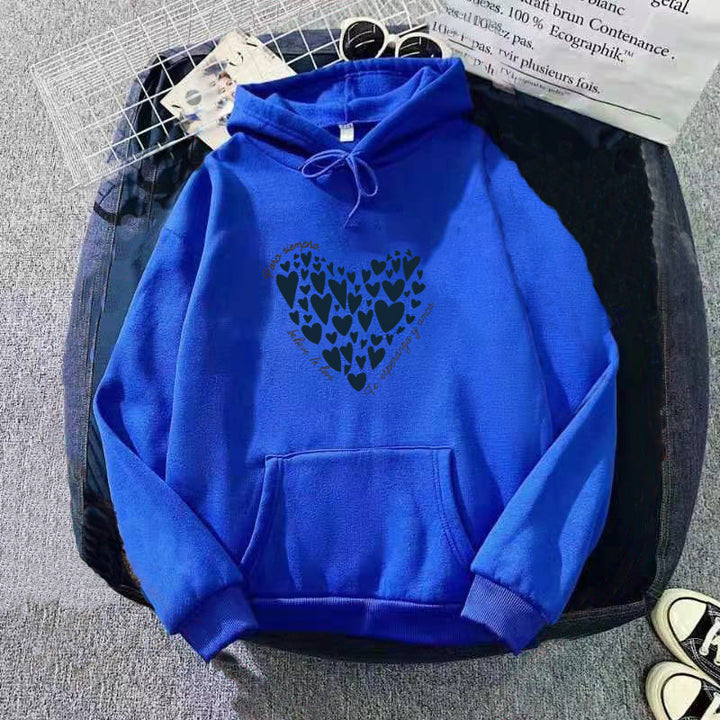 Kvinnors hoodie med kreativ hjärtdesign Mirla-Eva Jonsson