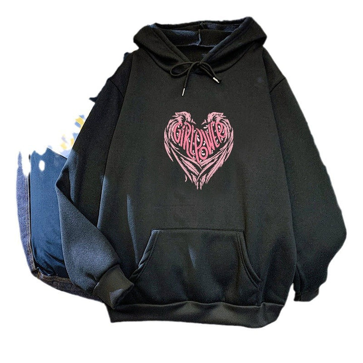 Kvinnors hoodie med kreativ hjärtdesign Mirla-Eva Jonsson